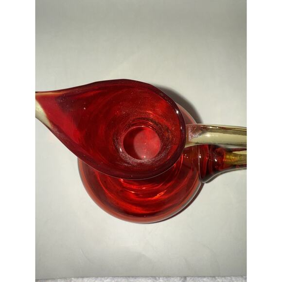 Vintage Rainbow GlassRed Pitcher Amberina Tangerine 1950’s MCM - Picture 4 of 8